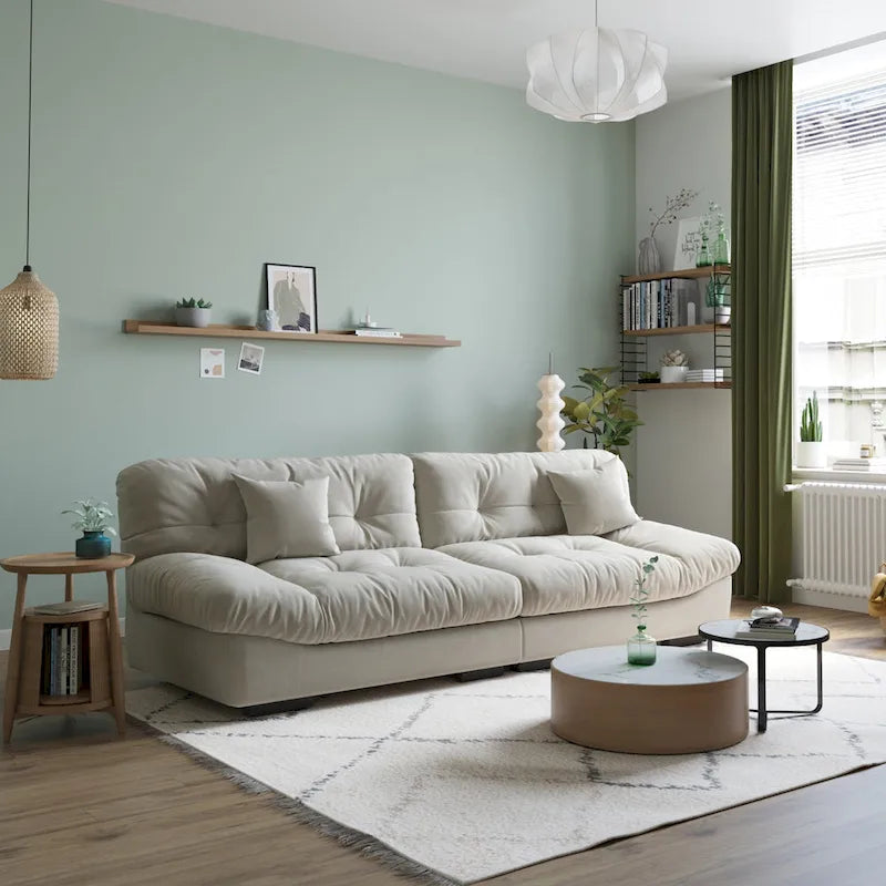 Causeuse nuage minimaliste 105 avec deux oreillers