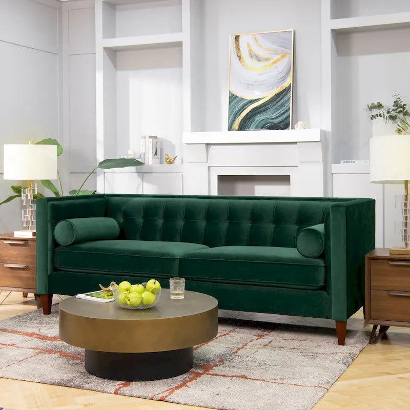 Canapé de style tuxedo Jack 84 Mid-Century Modern avec traversins