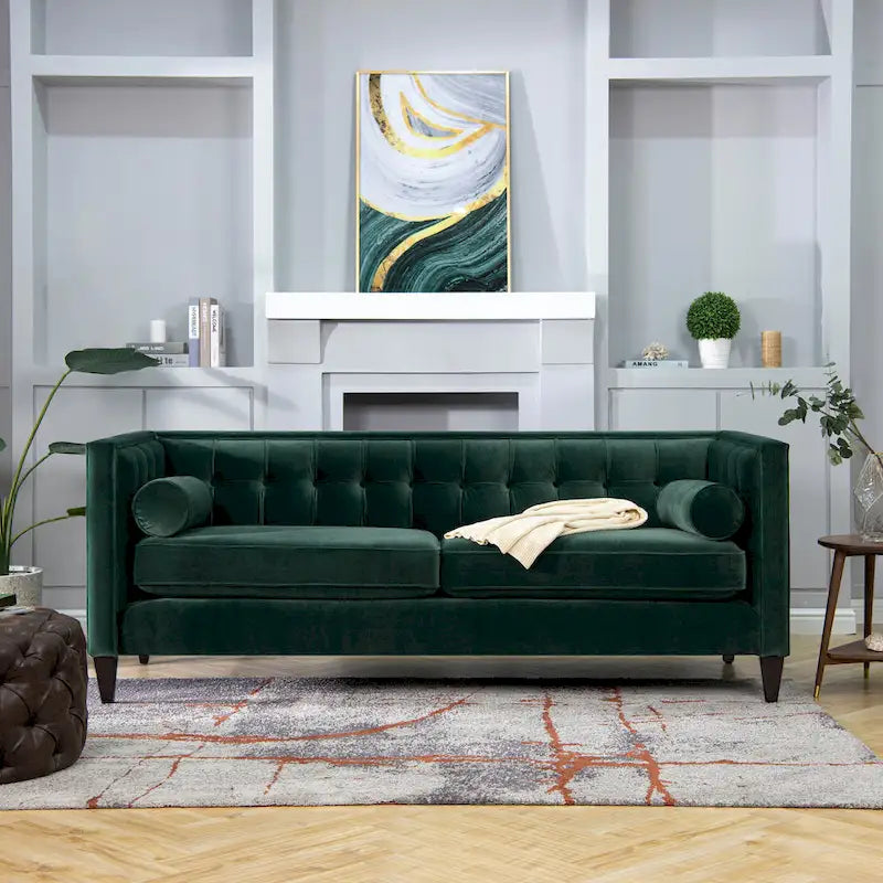 Canapé de style tuxedo Jack 84 Mid-Century Modern avec traversins