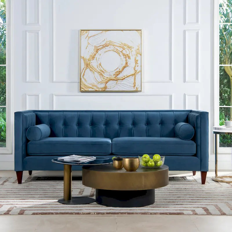 Canapé de style tuxedo Jack 84 Mid-Century Modern avec traversins