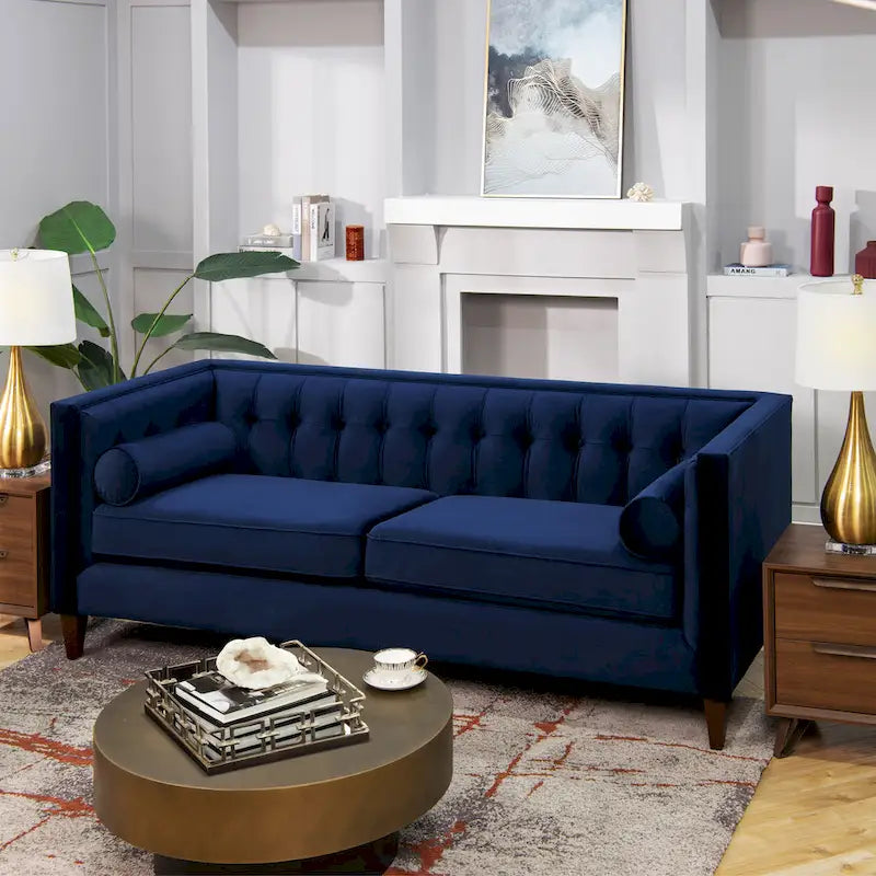 Canapé de style tuxedo Jack 84 Mid-Century Modern avec traversins