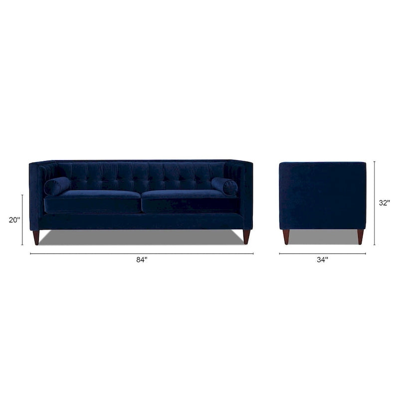 Canapé de style tuxedo Jack 84 Mid-Century Modern avec traversins