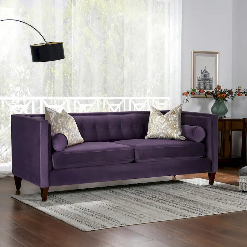 Canapé de style tuxedo Jack 84 Mid-Century Modern avec traversins