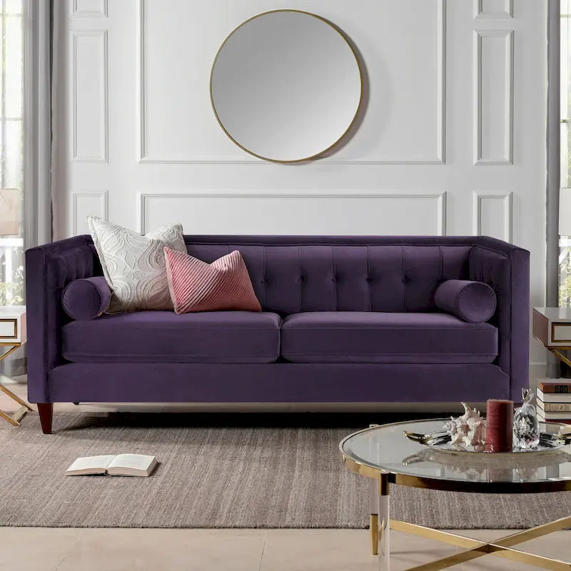 Canapé de style tuxedo Jack 84 Mid-Century Modern avec traversins