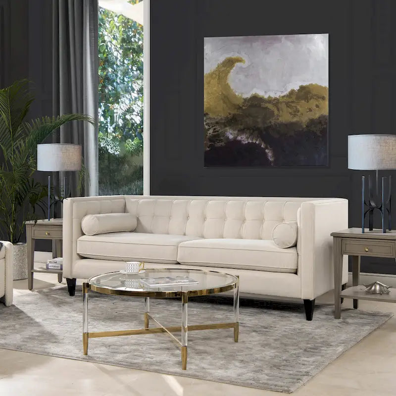Canapé de style tuxedo Jack 84 Mid-Century Modern avec traversins