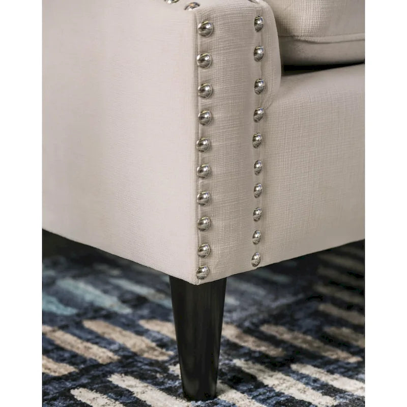 Canapé Nall en tissu rembourré avec dossier capitonné et accoudoirs Tuxedo par Furniture of America
