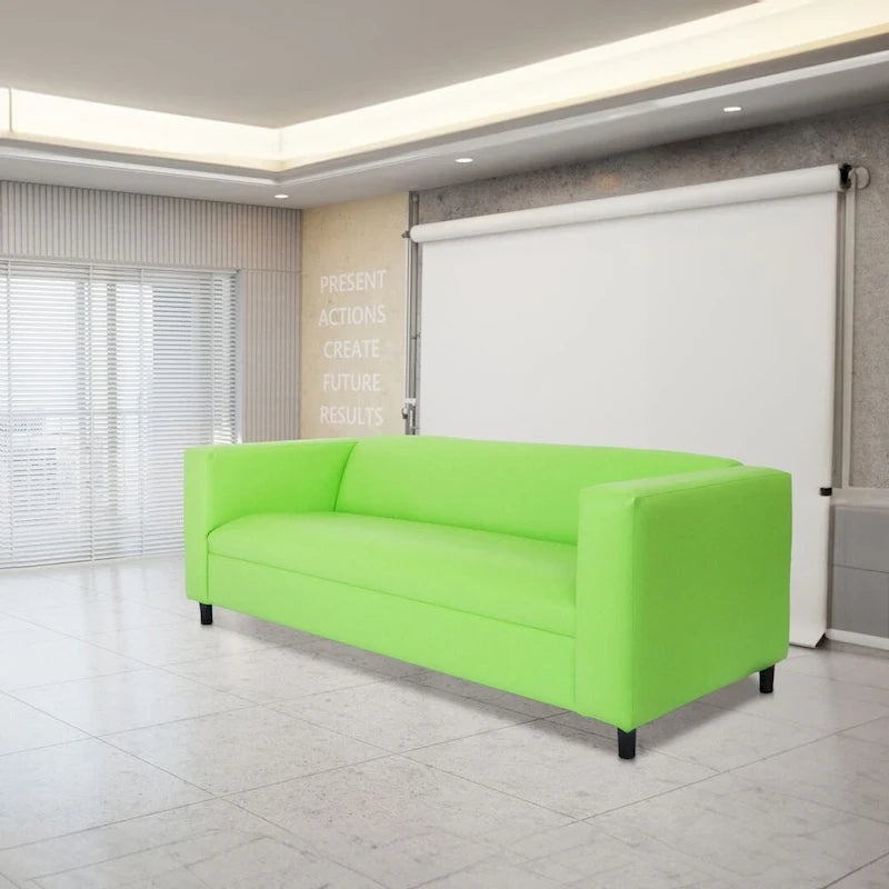 Coast to Coast Sofas Canapé trois places de style Mid-Century en similicuir avec cadre en bois massif et rembourrage