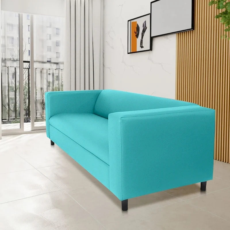 Coast to Coast Sofas Canapé trois places de style Mid-Century en similicuir avec cadre en bois massif et rembourrage