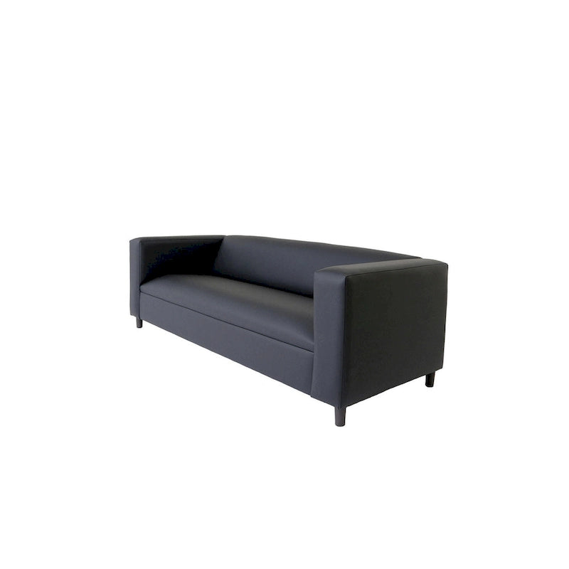 Coast to Coast Sofas Canapé trois places de style Mid-Century en similicuir avec cadre en bois massif et rembourrage