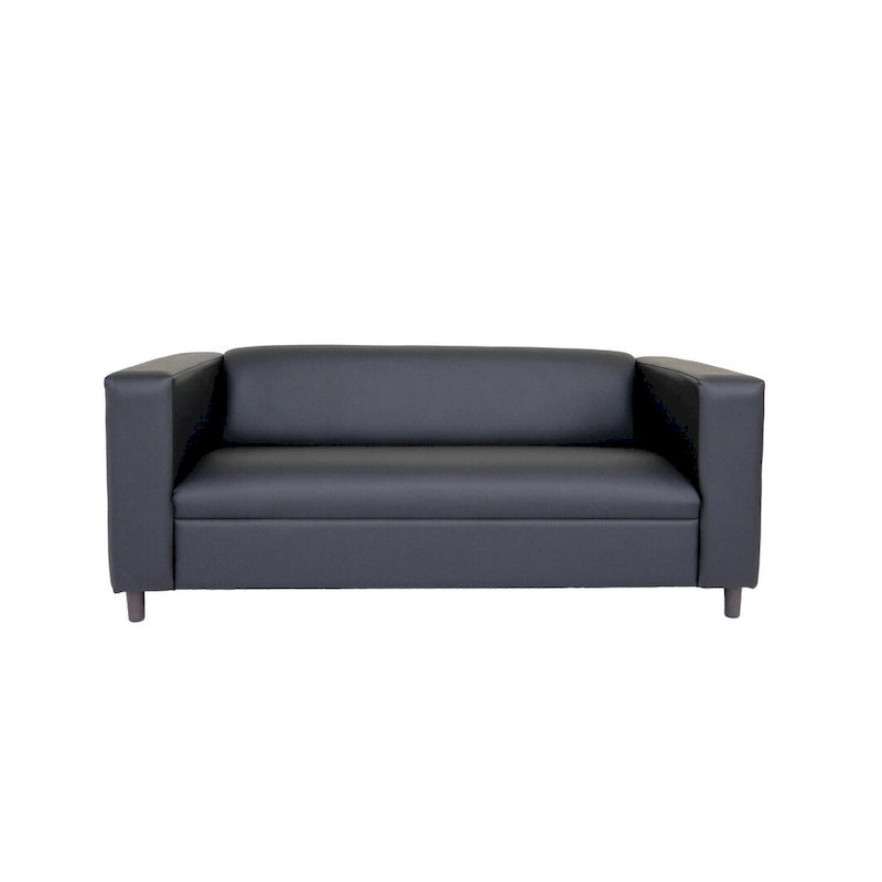 Coast to Coast Sofas Canapé trois places de style Mid-Century en similicuir avec cadre en bois massif et rembourrage