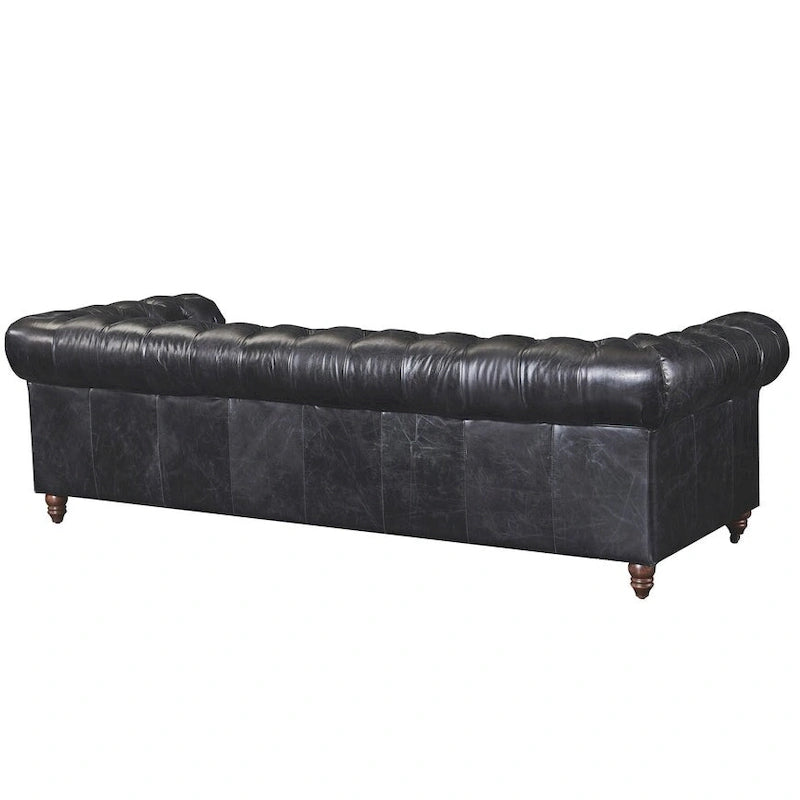 Canapé Chesterfield Century - Cuir châtaigne clair