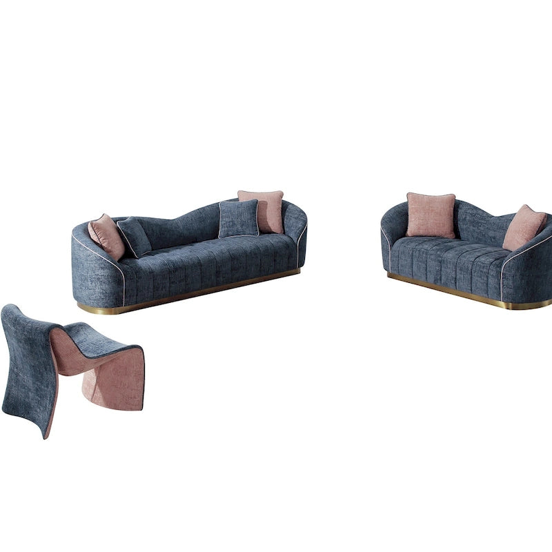 Ensemble de salon moderne avec fauteuil d'appoint et causeuse, canapé 4 places