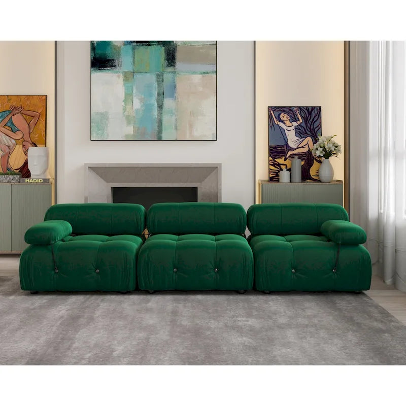 Canapé d'angle modulable convertible, canapé 3 places moderne en velours pour salon, appartement