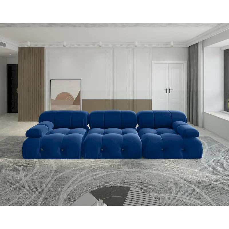 Canapé d'angle modulable convertible, canapé 3 places moderne en velours pour salon, appartement