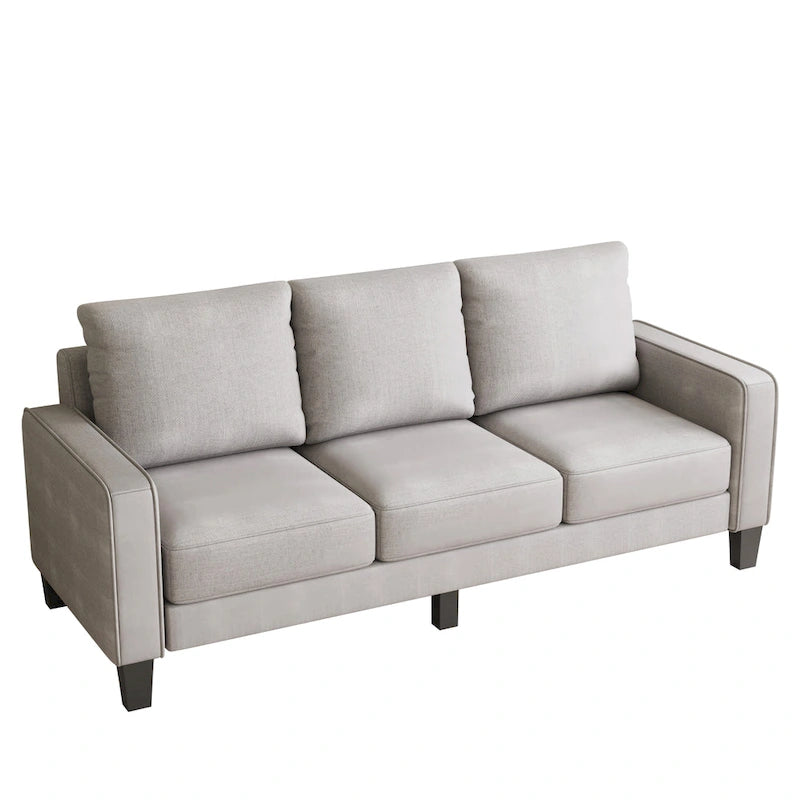 Canapé 3 places en tissu avec rangement sous le coussin