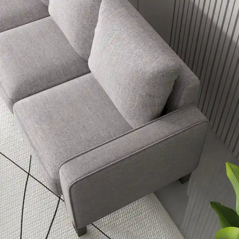 Canapé 3 places en tissu avec rangement sous le coussin