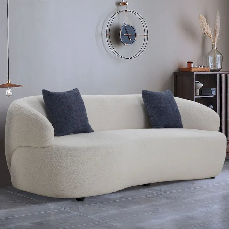 Canapé Courbe Moderne 3 Places 86,61 pouces en Tissu Rembourré