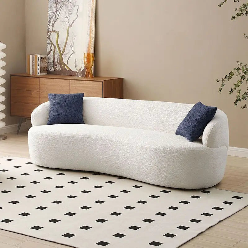 Canapé Courbe Moderne 3 Places 86,61 pouces en Tissu Rembourré