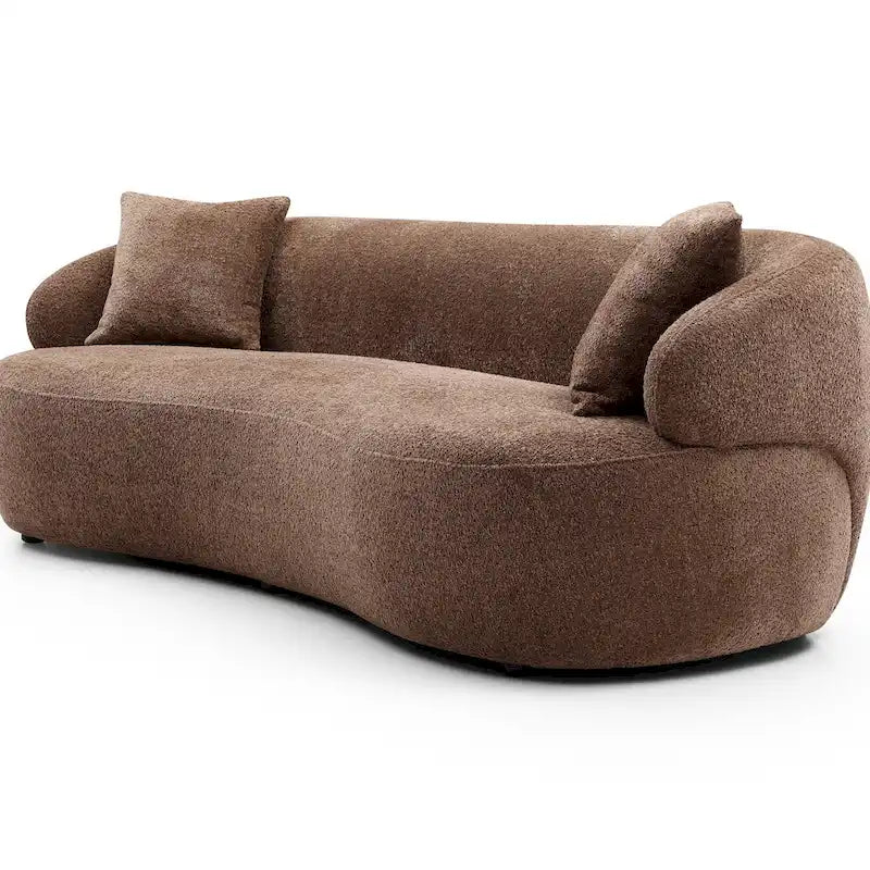 Canapé Courbe Moderne 3 Places 86,61 pouces en Tissu Rembourré