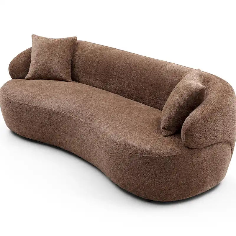 Canapé Courbe Moderne 3 Places 86,61 pouces en Tissu Rembourré