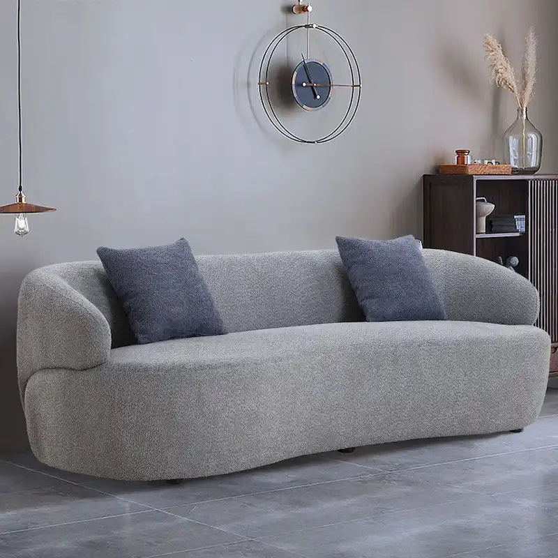 Canapé Courbe Moderne 3 Places 86,61 pouces en Tissu Rembourré