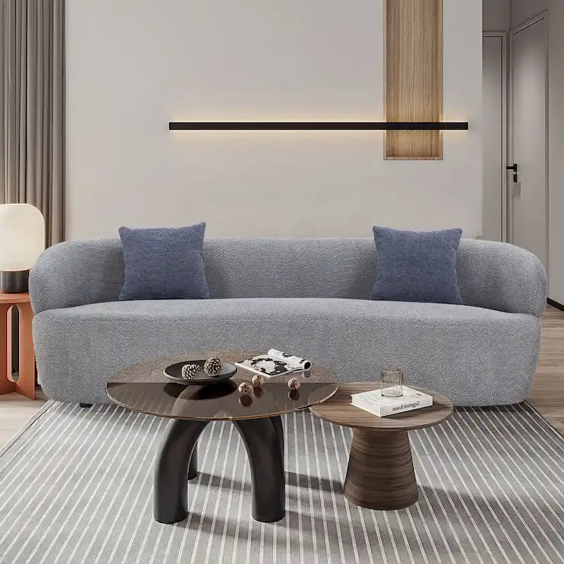 Canapé Courbe Moderne 3 Places 86,61 pouces en Tissu Rembourré