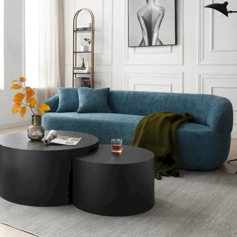 Canapé Courbe Moderne 3 Places 86,61 pouces en Tissu Rembourré
