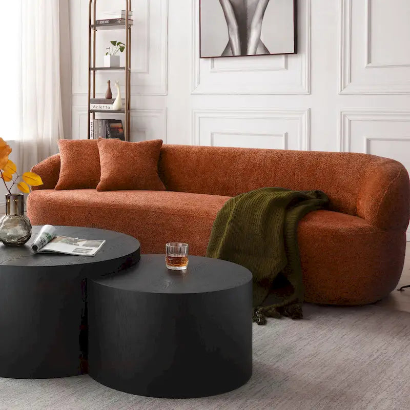 Canapé Courbe Moderne 3 Places 86,61 pouces en Tissu Rembourré