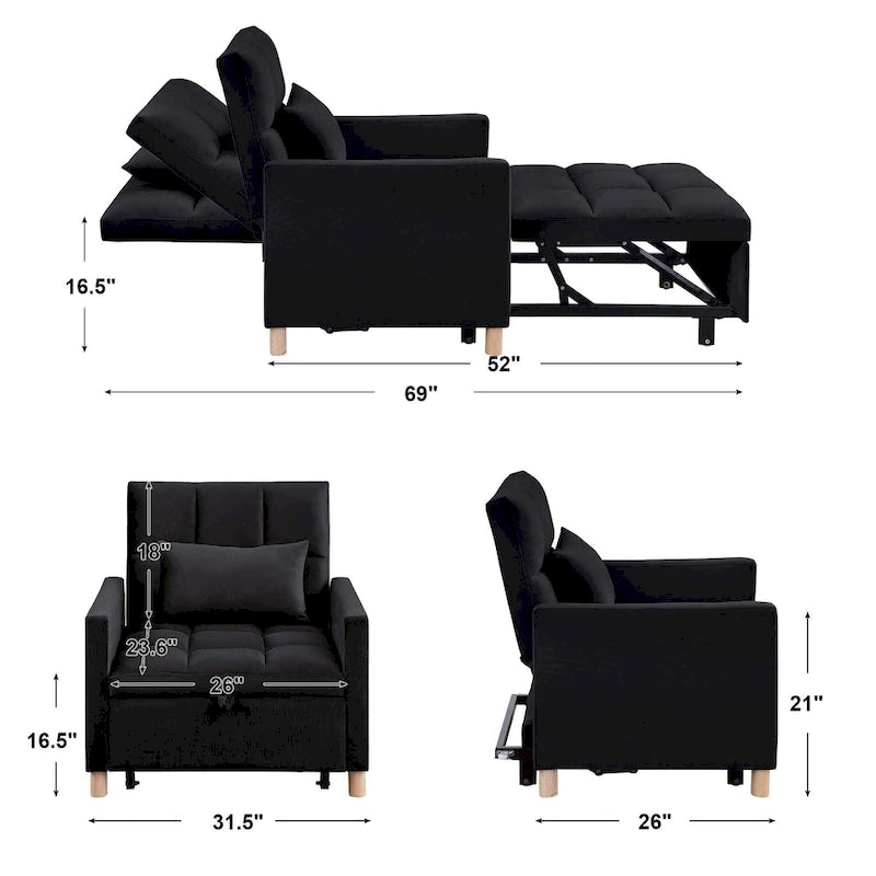 Aukfa Canapé-Lit Convertible une Place avec Oreiller