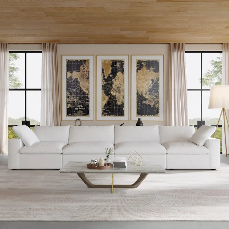 Canapés modulaires sectionnels 4 places pour salon, canapé convertible modulaire moderne