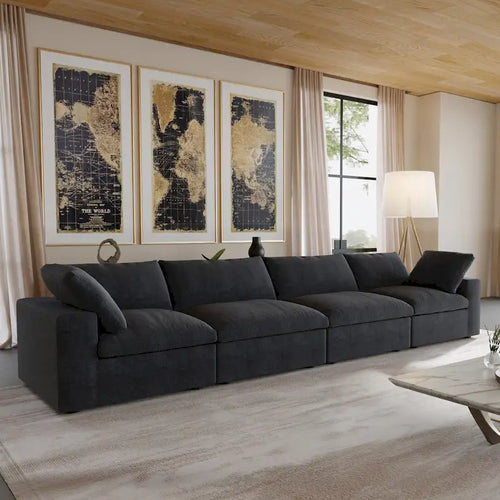 Canapés modulaires sectionnels 4 places pour salon, canapé convertible modulaire moderne
