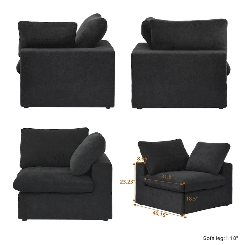 Canapés modulaires sectionnels 4 places pour salon, canapé convertible modulaire moderne
