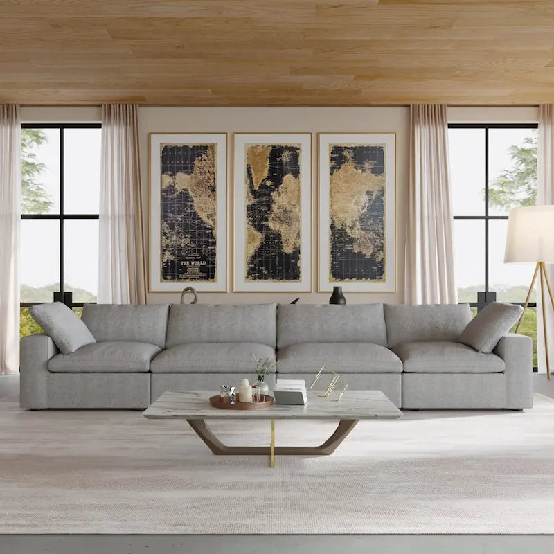 Canapés modulaires sectionnels 4 places pour salon, canapé convertible modulaire moderne
