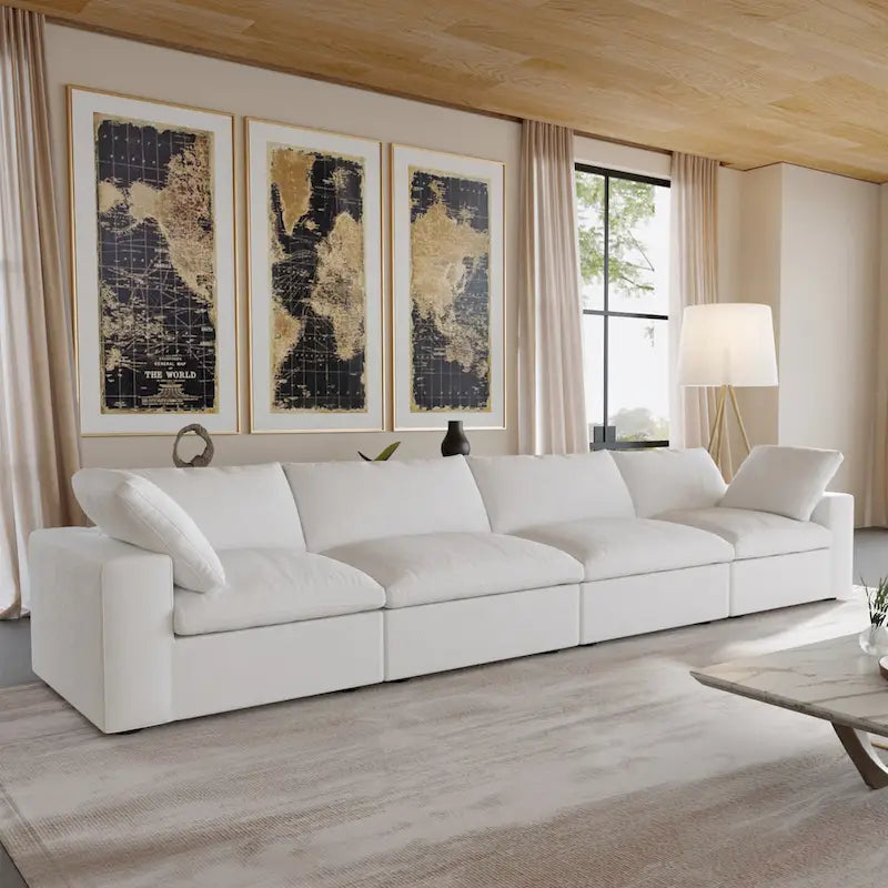 Canapés modulaires sectionnels 4 places pour salon, canapé convertible modulaire moderne