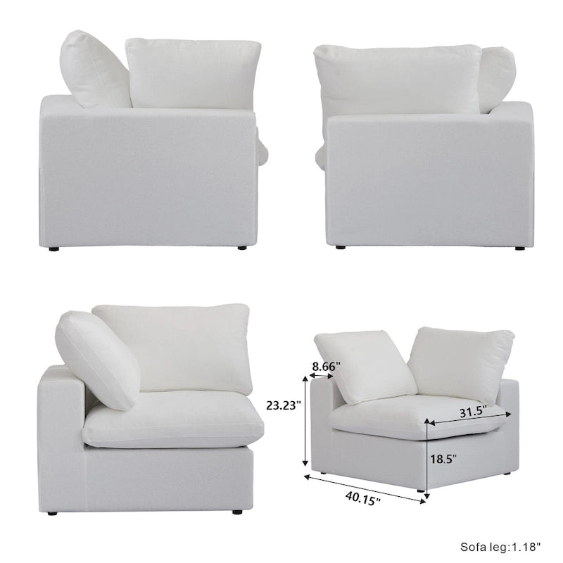 Canapés modulaires sectionnels 4 places pour salon, canapé convertible modulaire moderne
