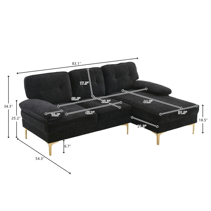 Canapé modulaire d'intérieur trois places simple et élégant