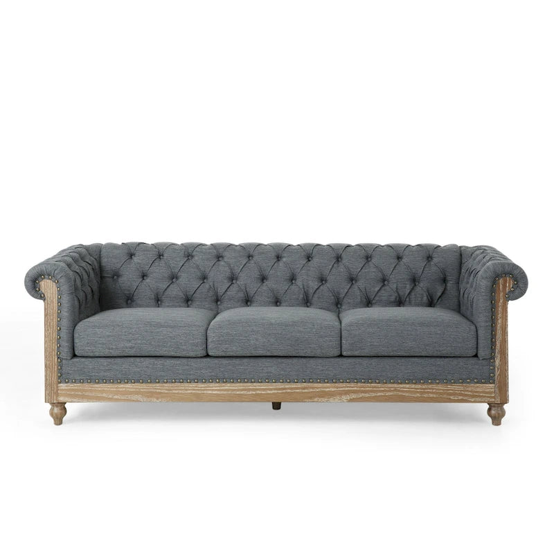 Canapé Saragus Chesterfield avec bordure cloutée par Christopher Knight Home - 85,50 L x 33,25 P x 28,50 H