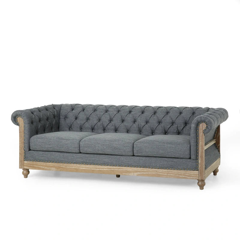 Canapé Saragus Chesterfield avec bordure cloutée par Christopher Knight Home - 85,50 L x 33,25 P x 28,50 H