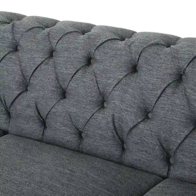 Canapé Saragus Chesterfield avec bordure cloutée par Christopher Knight Home - 85,50 L x 33,25 P x 28,50 H