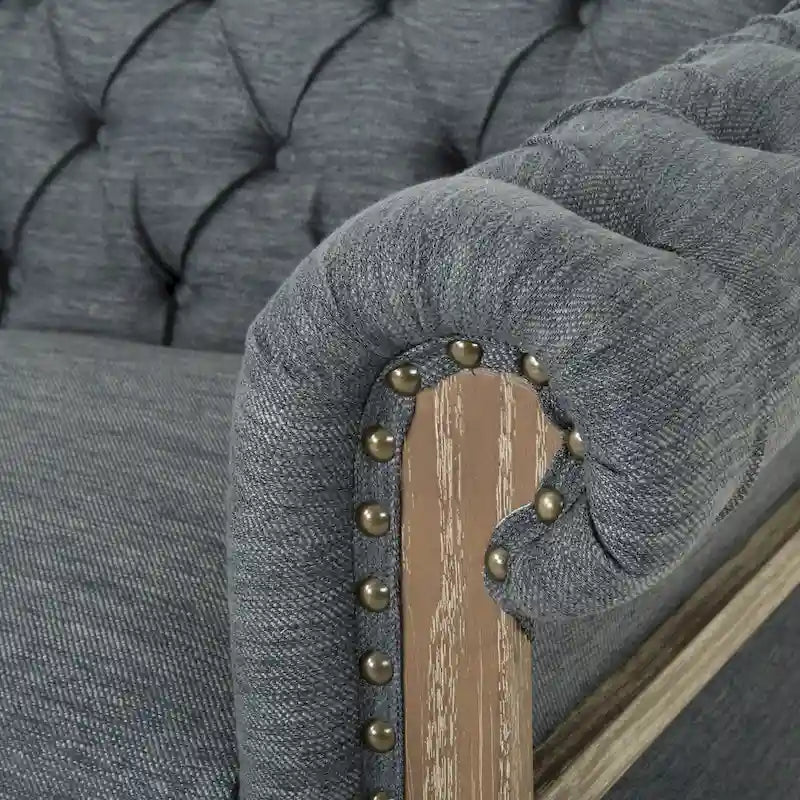 Canapé Saragus Chesterfield avec bordure cloutée par Christopher Knight Home - 85,50 L x 33,25 P x 28,50 H