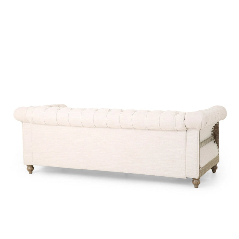 Canapé Saragus Chesterfield avec bordure cloutée par Christopher Knight Home - 85,50 L x 33,25 P x 28,50 H
