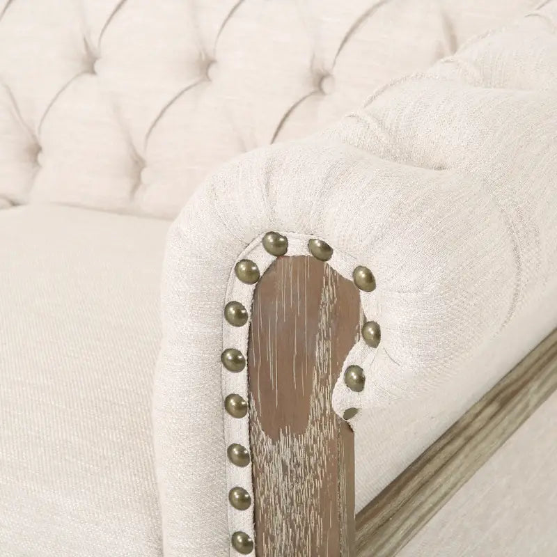 Canapé Saragus Chesterfield avec bordure cloutée par Christopher Knight Home - 85,50 L x 33,25 P x 28,50 H