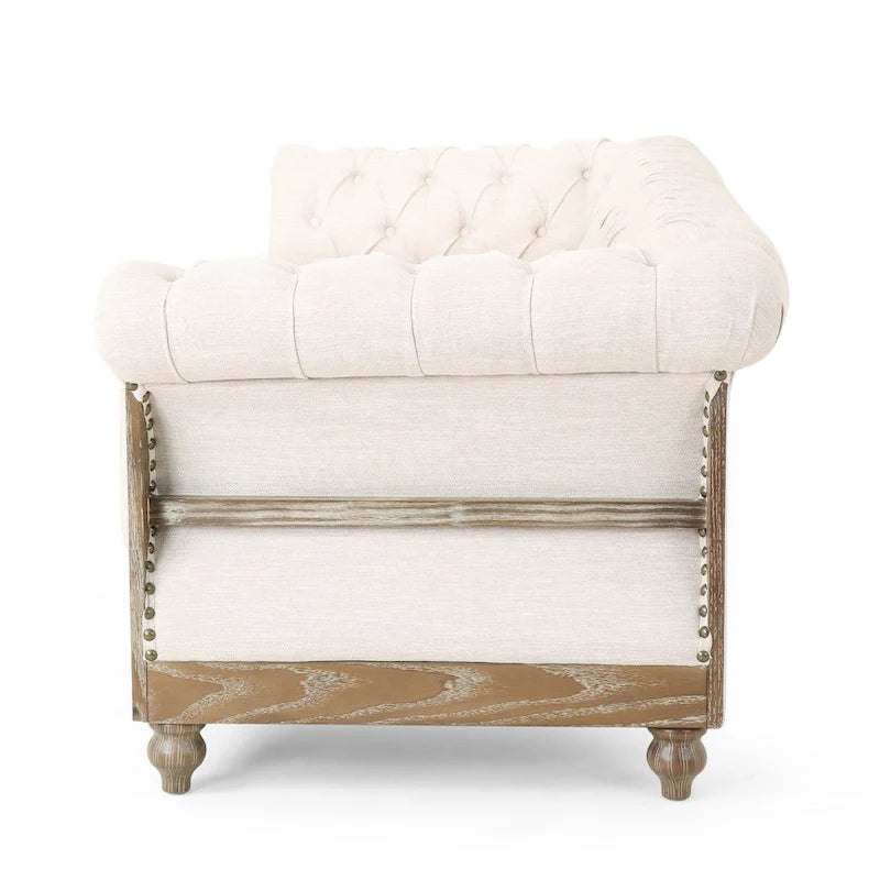 Canapé Saragus Chesterfield avec bordure cloutée par Christopher Knight Home - 85,50 L x 33,25 P x 28,50 H
