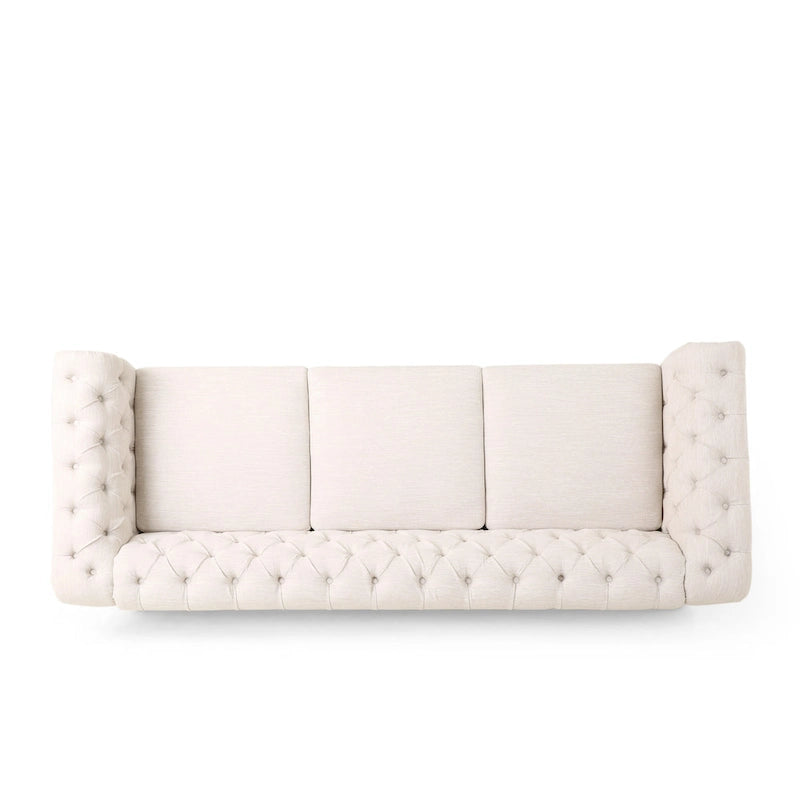Canapé Saragus Chesterfield avec bordure cloutée par Christopher Knight Home - 85,50 L x 33,25 P x 28,50 H