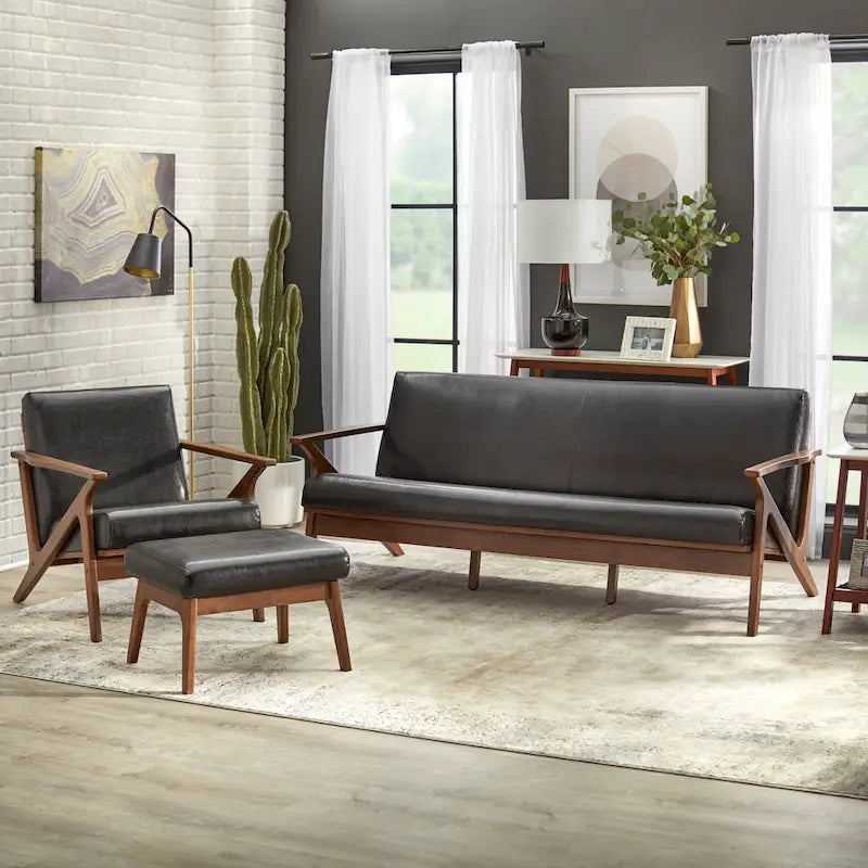 Canapé en bois massif style Mid-Century Simple Living Bianca