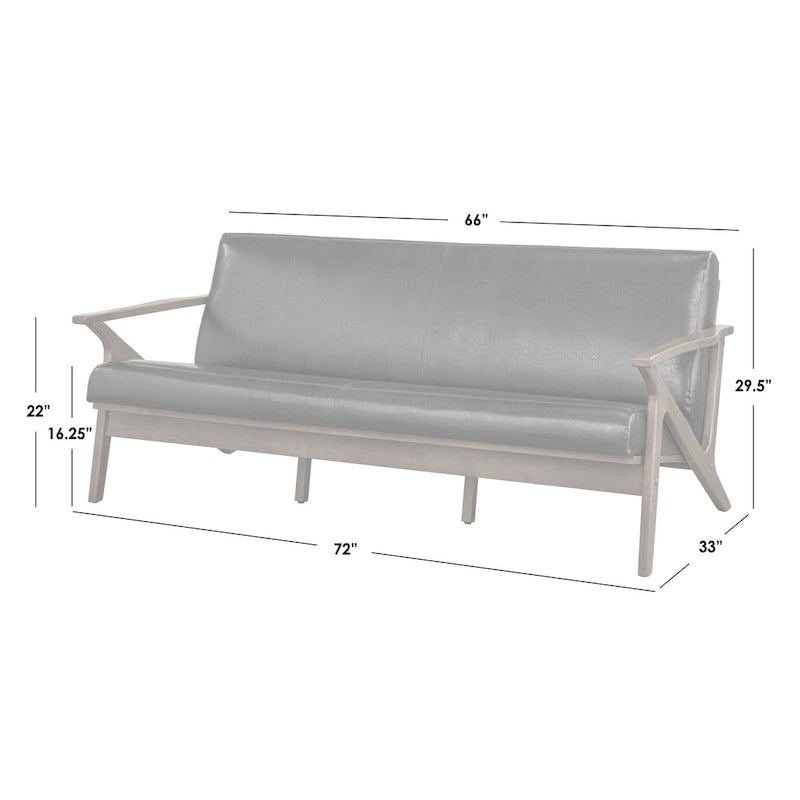 Canapé en bois massif style Mid-Century Simple Living Bianca