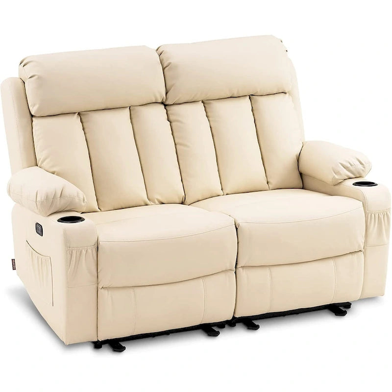 Canapé inclinable électrique MCombo avec fonction chauffage et massage, en similicuir 6095/6075/6077