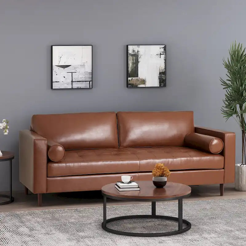Canapé 3 places capitonné contemporain Malinta de Christopher Knight Home - 82,25 L x 33,00 l x 33,00 H