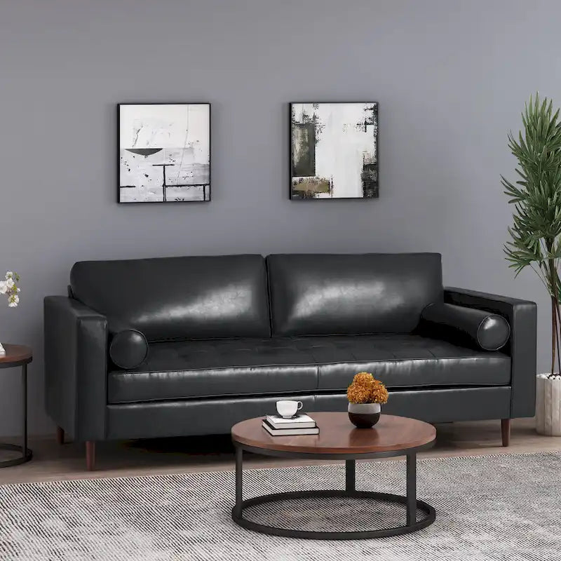 Canapé 3 places capitonné contemporain Malinta de Christopher Knight Home - 82,25 L x 33,00 l x 33,00 H