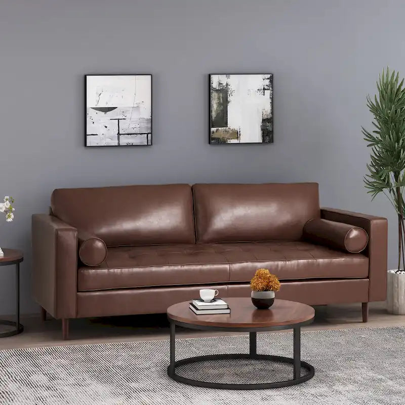 Canapé 3 places capitonné contemporain Malinta de Christopher Knight Home - 82,25 L x 33,00 l x 33,00 H